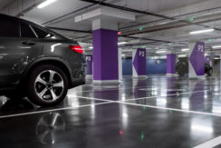 The car on the underground parking