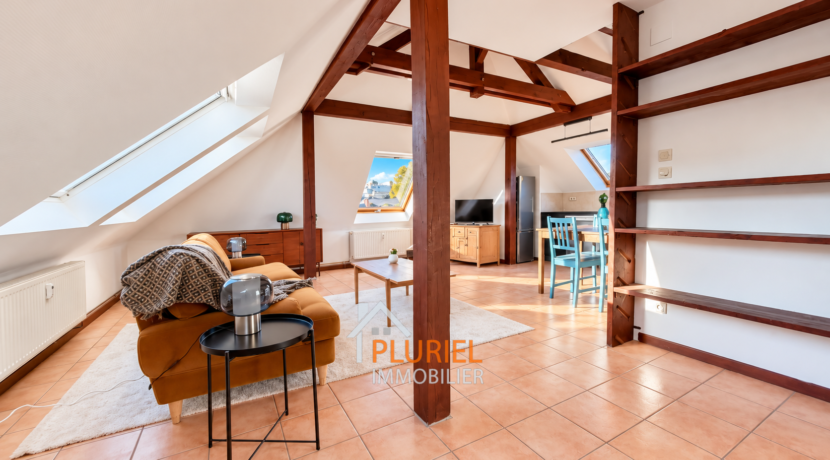 Loft mansardé lumineux au style rustique moderne